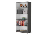 Matt Gray and White 5-Shelf Bookcase B062P175160