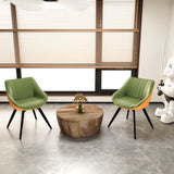 29.53" Medieval MDF coffee table and 2 PU dining chair set, drum integrated dining table and black 00738042