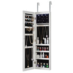 ZUN Full Mirror Fashion Simple Jewelry Storage Cabinet With Led Light Can Be Hung On The Door Or Wall 97790042