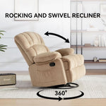 ZUN 360&deg; Rocking Swivel Rocker Recliner Chair, Oversized Recliner Chairs,Overstuffed Manual Nusery T2694P181965