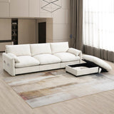 96.5'' Chenille Sectional Sofa with Storage Ottoman and Pockets,Adjustable Phone Holder,Wide,4 36397100