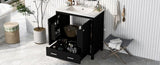 ZUN 30" Black Bathroom Vanity Single Sink, Combo Cabinet Undermount Sink, Bathroom Storage Cabinet WF324043AAB