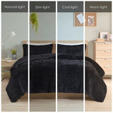 ZUN King/Cal King Shaggy Long Fur Comforter Mini Set B03595935