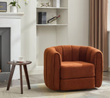 Swivel Accent Barrel Chair, Modern Round Armchairs with Upholstered, Comfy Swivel Accent Chair for W2606P187689