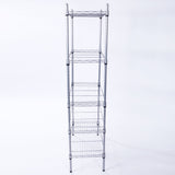 XM-304B Rectangle Carbon Steel Metal Assembly 5-Shelf Storage Rack Silver Gray 13746784