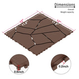 Stone Style 12" Patio Deck Tiles, DIY Module Interlocking Decking Tiles Floor Tile,Easy and Quick W206P196575