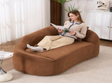 LY-048 Compression Curved Chaise Longue Chair Indoor, Modern Chenille Loveseat Couch with Deep Seat W2231P401723
