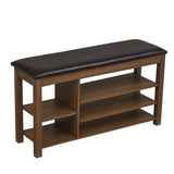 A height-adjustable long shoe-changing bench,made of natural rubberwood,comes with a comfortable W487P289973