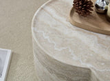 31.5" Clover Round Faux Marble Coffee Table No Assembly Required, Anti-Slip Raised Edge, Open W2664P462015