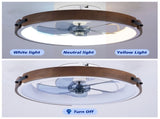 20" Ceiling Fans with Lights Kit and Remote Control, 3000-6500K Dimmable Modern Flush Mount W3596P455298