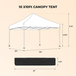 ZUN Outdoor 10x 10Ft Pop Up Gazebo Canopy Tent with 4pcs Weight sand bag,with Carry Bag-Grey W419P147530