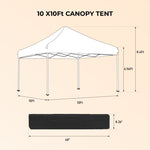 ZUN Outdoor 10x 10Ft Pop Up Gazebo Canopy Tent with 4pcs Weight sand bag,with Carry Bag-Black W419P147528