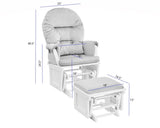 Madison Glider and Ottoman Gray Wood and Light Gray Fabric B02263778