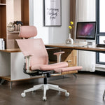 ZUN High Back Office Chair with 2d armrest and foot rest, tilt function max 128&deg;,pink W1411118679