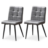 ZUN Dining Chairs set of 2, Faux Leather Kitchen Chair, Metal Leg 32268583