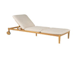 Riviera Outdoor Chaise Lounge with Wheels, Acacia Wood Frame N775P287338T