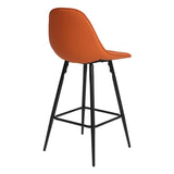 Counter Stools,Set of 2 Bar Stools with Back and Footrest, Modern Metal Counter Height Barstools for W561P175954