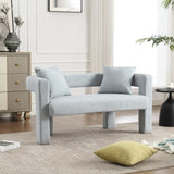 COOLMORE Modern Chenille Loveseat Sofa , Comfy Upholstered 2-Seater Sofa, Small Loveseat Accent W395P224846