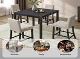 5-Piece Height Table Set with 4 Chairs, Height Table Set for 4 with Chairs, Wooden W1998P504812