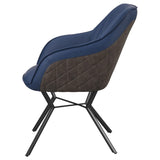 Blue and Gunmetal Upholstered Dining Chairs B062P145617