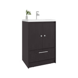 Bathroom Vanity with Sink, 2 Doors, 1 Drawer, Black Wengue B097P350324