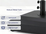 Black Fillable Umbrella Base Wheels & Brakes, HeavyDuty Water/Sand Filled Patio Umbrella Stand 91599856