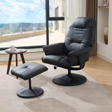 011-Massage Recliner Chair with Ottoman, 360&deg Swivel PU Leather Reclining Chair with Wrapped Base, 5 W2636P262429