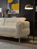 Zoe Modern style Sofa made with wood and Gold accents in Cream G150109333