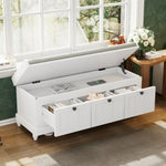 ZUN TREXM Classic Storage Bench with Cushioned Seat and Three Drawers for Entryway and Living Room N715P207812K