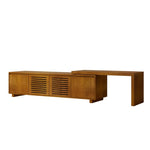 ZUN 63" Mid-Century Modern Extendable TV Stand for TVs up to 75", Media Console TV Cabinet for Living W1801P163658