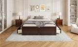 Wood Queen Size Platform Bed Frame with 6 Drawers, Espresso N709P241723P