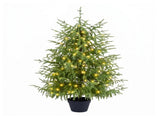 4-Piece Christmas Tree Set 2 Trees with Sturdy Bases, 1 Pre-Lit Wreath, 1 Garland, Warm White N710P513664F