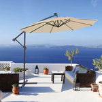 ZUN 10 FT Solar LED Patio Outdoor Umbrella Hanging Cantilever Umbrella Offset Umbrella Easy Open 84132735