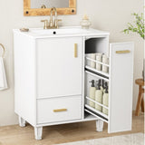 24" Bathroom Vanity with Sink, Bathroom Cabinet with Door Shelf, Deep Drawer, 2-Tier Pull-Out N759P269734K
