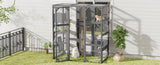 Outdoor Cat House, DIY Cat Enclosure, Cat Catio with Double Enter Doors, 62.8"L x 32.2"W x68.5"H N719P283198R