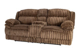 Manual Motion Loveseat Recliner Fur-Like Corduroy in Chocolate B089P296897