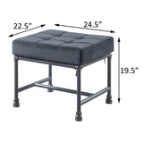 Grey and Sandy Grey Rectangle Ottoman B062P185730