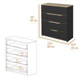 Zoe Dresser, Superior Top, Four Drawers -Black / Light Oak B20092120