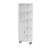 FM FURNITURE Quimby Linen Cabinet, with 1 door and 9 shelves, White B128P321052