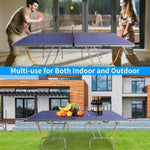 ZUN 8ft Mid-Size Table Tennis Table Foldable & Portable Ping Pong Table Set for Indoor & Outdoor Games 05742076