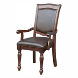 Traditional Style Dining Armchairs Set of 2pc Upholstered Seat Brown Cherry Finish Wooden Furniture B011122273
