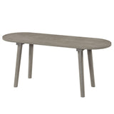 43 Inch Farmhouse Style Gray Wooden Bench, Scratch-Resistant Waterproof Dining Room Bench for 2 99405243