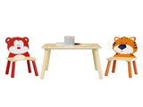 Kids Table and 2 Chairs Set, 3 Pieces Toddler Table and Chair Set, Wooden Activity Play Table Set 61497524