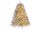 6FT Gray Pre-Lit Feather Style Christmas Tree, , 430 Branch Tips, 200 Warm White LEDs, Hinged 09425013
