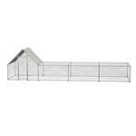 ZUN 26'Lx6.7'Wx6.6' ft Large Metal Chicken Coop, Walk-in Chicken Run, Galvanized Wire Poultry Chicken W2505P197224