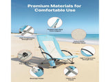 Folding Beach Chair with High Back, Portable Camping Chair for Adults, Includes Cup Holder, Mesh 92057767