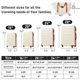 Hardshell Luggage Sets 4 pcs Bag Spinner Suitcase with TSA Lock Lightweight-16"20"24"28" PP310249AAK