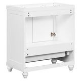 ZUN 30" Bathroom Vanity without Sink, Base Only, Cabinet with Doors and Drawer, Solid Frame and MDF WF296704AAK