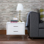 ZUN 2 Drawers Nightstand with Metal Legs, White B016P253805