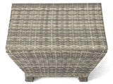 Outdoor PE Wicker Side Table with Storage, Small Patio Storage Bin Container for Hose Cushion Towel, 15727774